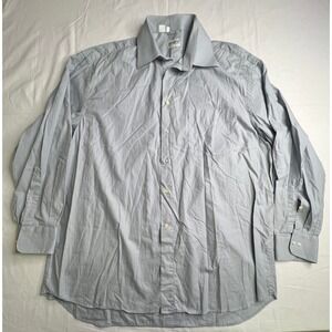 Zanetti Men's Light Blue 100% Cotton Dress Shirt Long Sleeve Made in‎ Italy